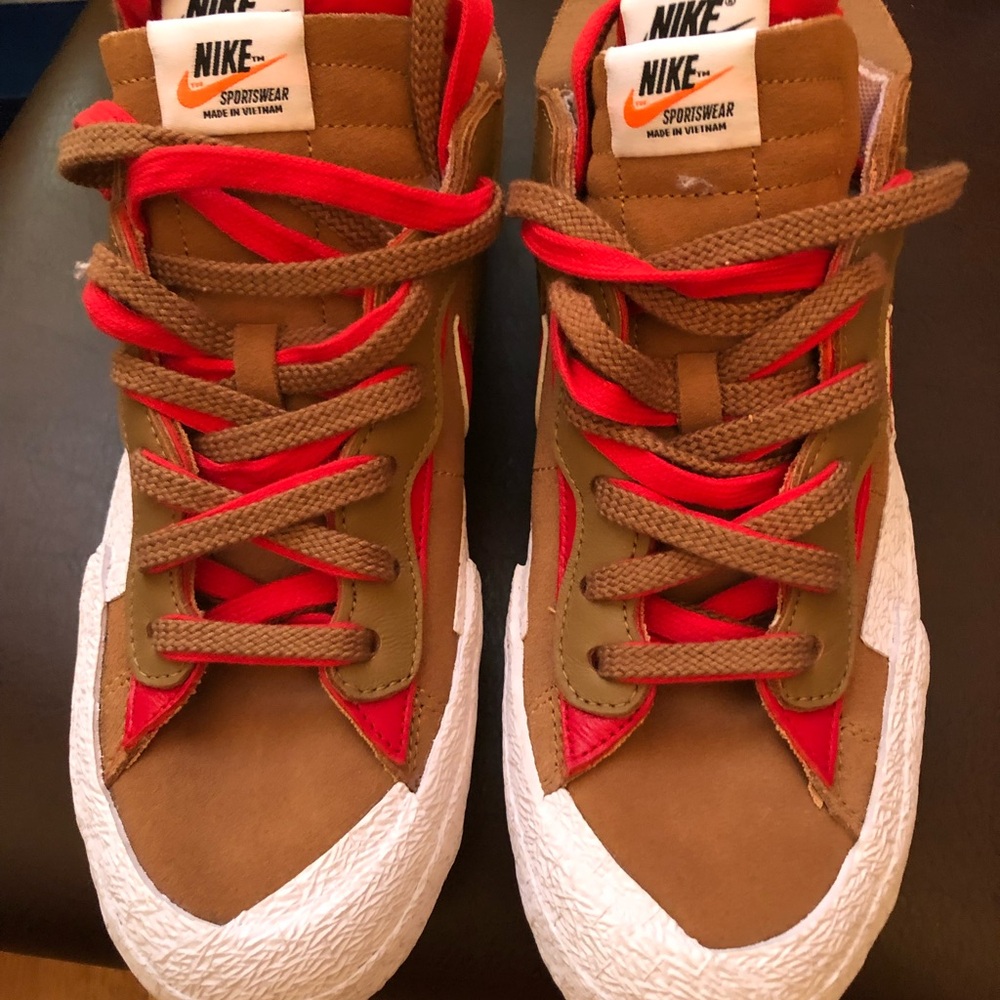Nike Blazer Low Sacai Brown Red